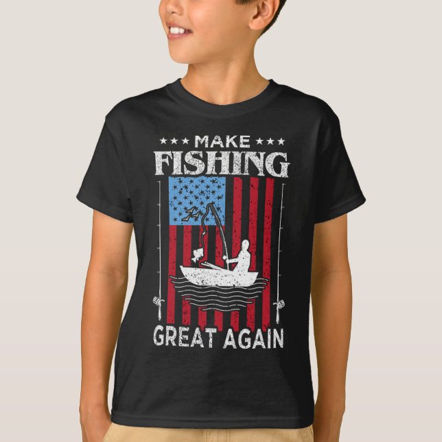 Make Fishing Great Again Trump Funny Fisherman Ang T Shirt (Framsida)