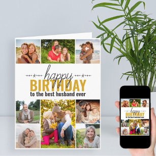 Make födelsedag 8 Personlig för fotokollage Kort