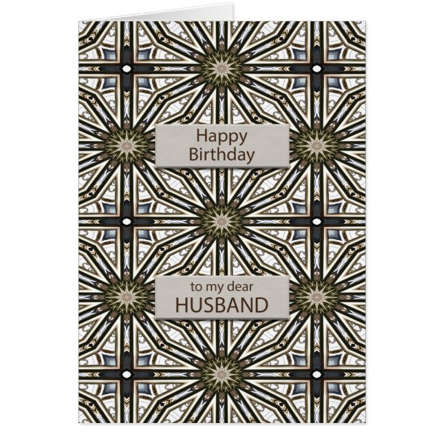 Make födelsedag Abstrakt Mandala Design Hälsningskort (Framsidan)