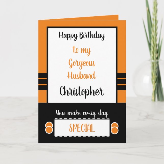 Make födelsedag varje dag är speciellare orange kort (Framsida)