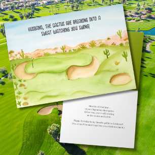 Make, Födelsedags öken golfbana akvarell Kort