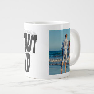 Make-foto med svart text jumbo mugg