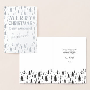 Make God jul Träd Silver Foil Card Folierat Kort