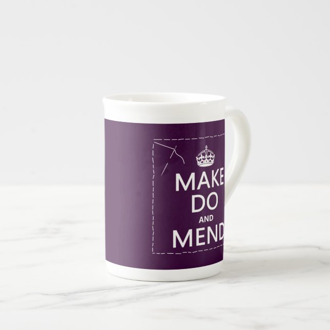 Make gör och lagar (alla färger) benporslin mugg (Framsida höger)