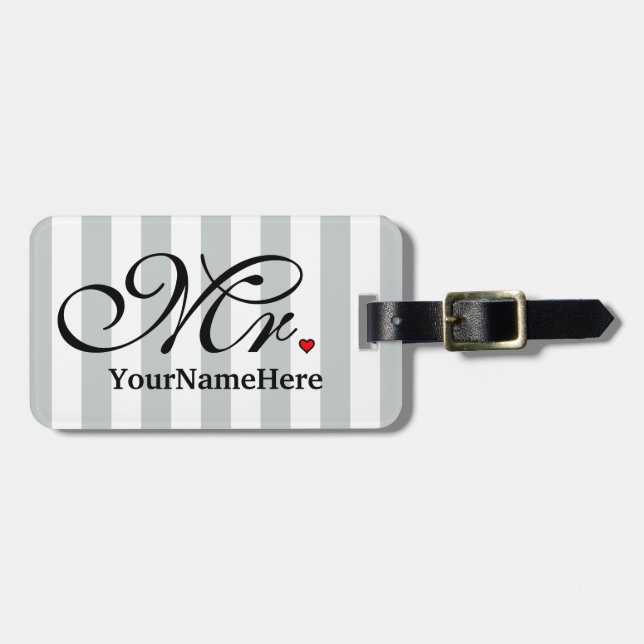 Make Groom Namn Click to Customize Färg Bagagebricka (Horisontell Framsida)