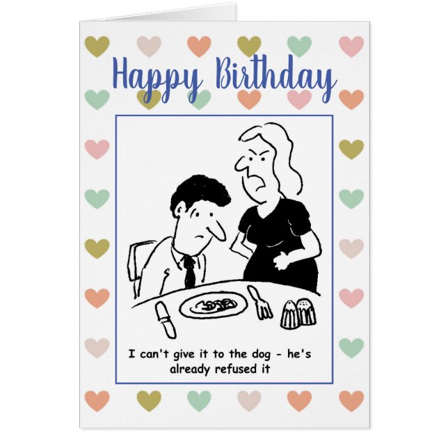 Make har Middag som Hund redan har avvisat Hälsningskort (Framsidan)