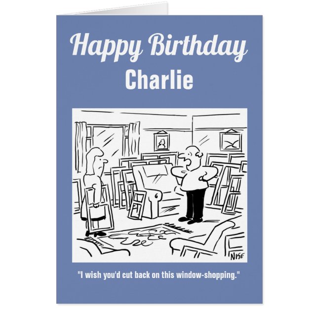 Make hittar sin fru fortfarande på fönsterköp hälsningskort (Framsidan)