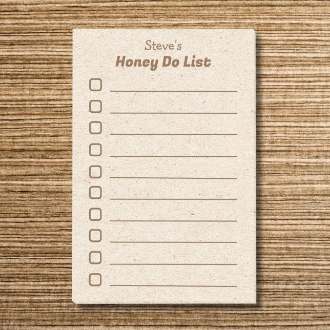 Make Honung Do List Post-it Block (To do list notepad for dad with personalized name.)