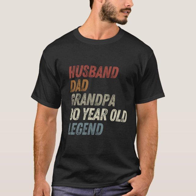 Make Husbefarfar Legendarisk 80-Årig Födelsedag T Shirt (Framsida)