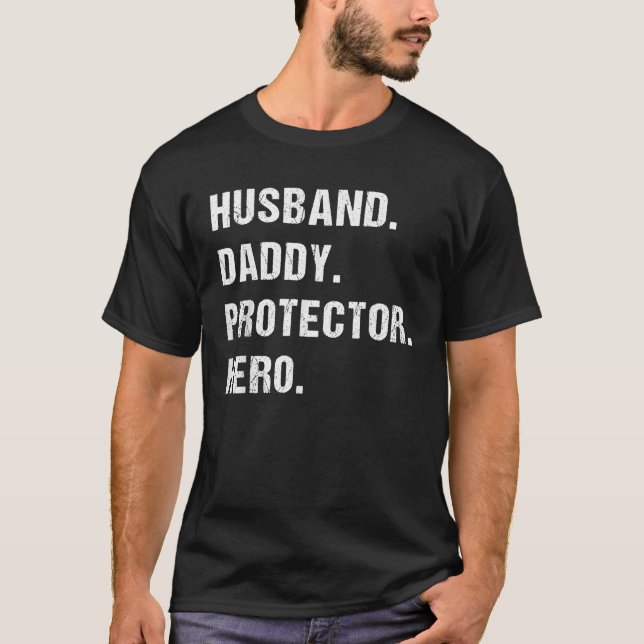 Make Husben Hero Fader Dag Present För T Shirt (Framsida)