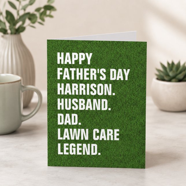 Make Husbil Pappanamn Grönyta Legend Fars Dag  Kort (All text is editable.  Personalize as required. Just add Dad's name, if you wish.)
