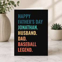 Make Husbilaga Baseball Legend Anpassad Fars Dag Helgkort