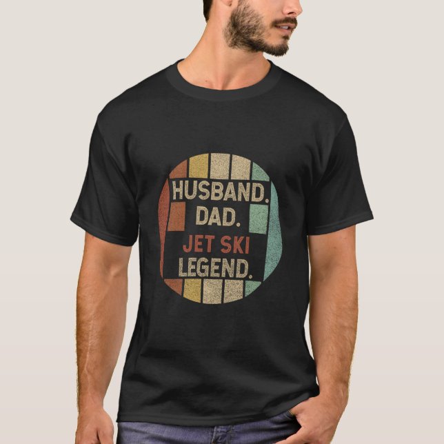 Make Husbon Blir Pappa Jet Ski Legend Fars Dag T Shirt (Framsida)