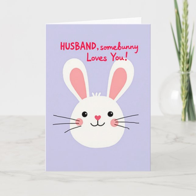 Make Husbond älskar dig kanin konstkort Kort (Framsida)