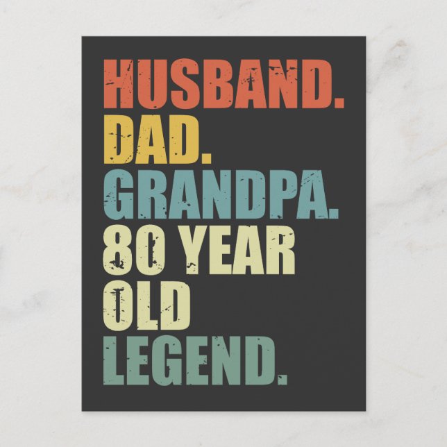 Make Husfarfar 80 Års Legend 80-årsdag Vykort (Framsida)