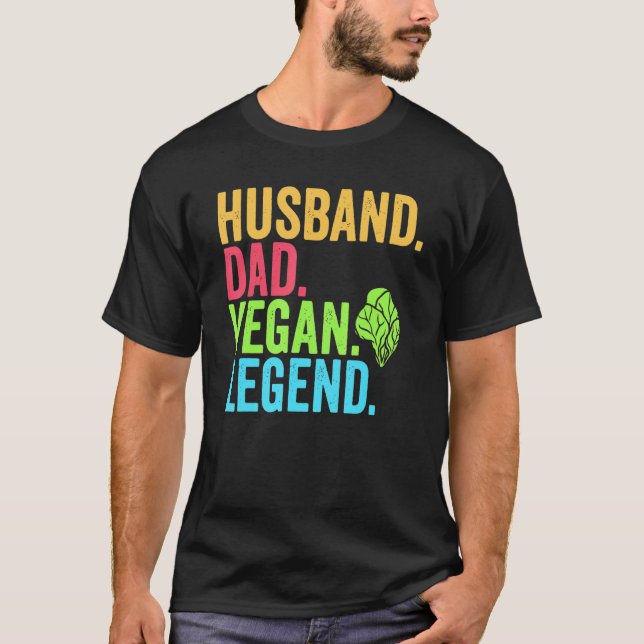 Make Huslegend Pappa Vegan Legend Far Veggie  Vege T Shirt (Framsida)