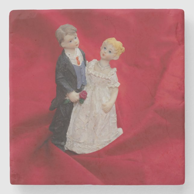 Make & Hustru (Bröllopsdagsfirande) Stenunderlägg (Framsidan)