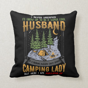 Make i Camping Dam Wife Pappa Camper Kudde