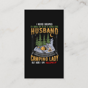Make i Camping Dam Wife Pappa Camper Visitkort