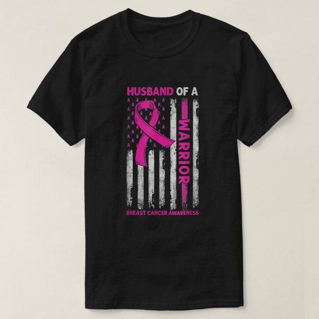 Make i en krigare amerikansk Flagga bröstcancer T Shirt (Design framsida)