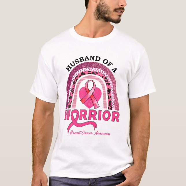 Make i en krigare leopard Rainbow Breast Cancer T Shirt (Framsida)