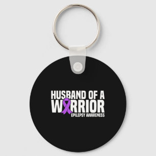 Make i Warrior Lila Ribbon Epilepsy Awaren Nyckelring