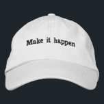 Make It Happen" Motivational Embroidered Hat Broderad Keps<br><div class="desc">Unleash your inner drive with this minimalist yet powerful embroidered cap. Featuring the motivational phrase "Make it happen", this hat is designed to keep you inspired on the go. Perfect for go-getters, dreamers, and anyone who believes in making things happen. Made with quality materials and clean stitching, this cap is...</div>