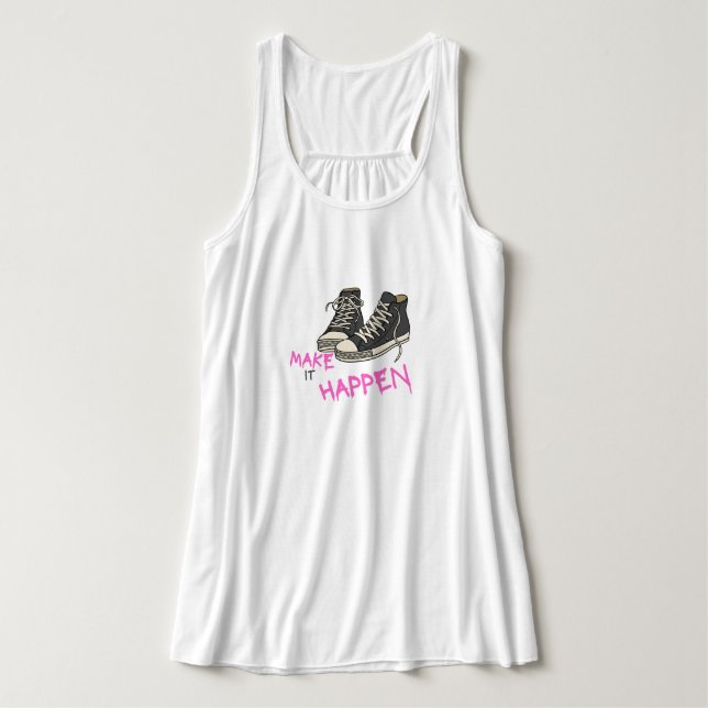 Make It Happen – Motivational Quote Design Linne Med Racerback (Design framsida)