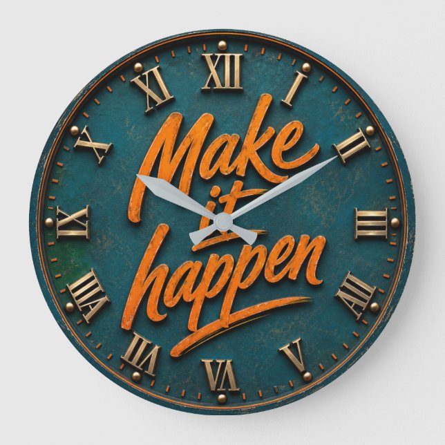 Make It Happen Motivational Stor Klocka (Framsida)