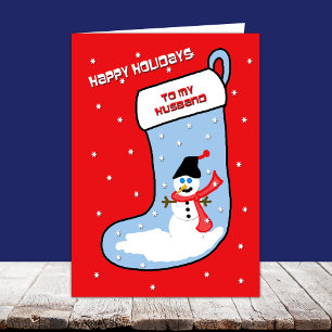 Make-julkort - lagrade Snögubbe Helgkort