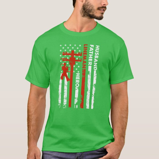 Make Lineman Hero-gåva till Electric Cabl T Shirt (Framsida)