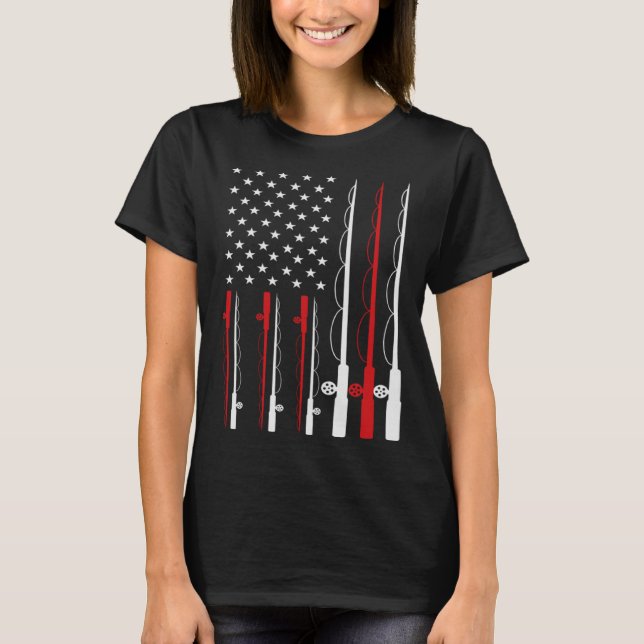 Make Maka patriotisk usus flagga, fiskecitat v T Shirt (Framsida)