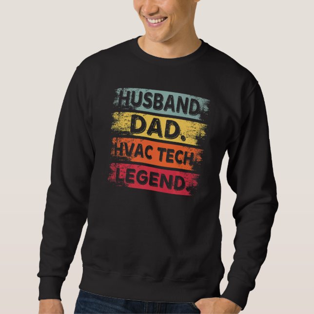 Make man HVAC-tekniker VVS-tekniker Reparatör Lång Ärmad Tröja (Framsida)