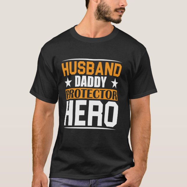 Make man Pappa Beskyddare Hjälte T Shirt (Framsida)