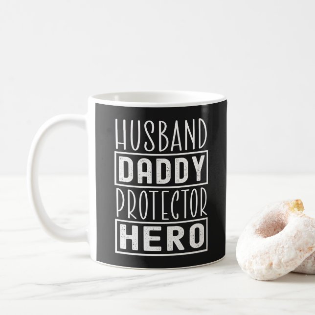 Make man Pappa Beskyddare Hjälte Veteran Pappa  Kaffemugg (Med munk)