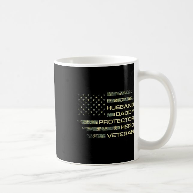 Make man Pappa Beskyddare Hjälte Veteran Usa Flagg Kaffemugg (Höger)