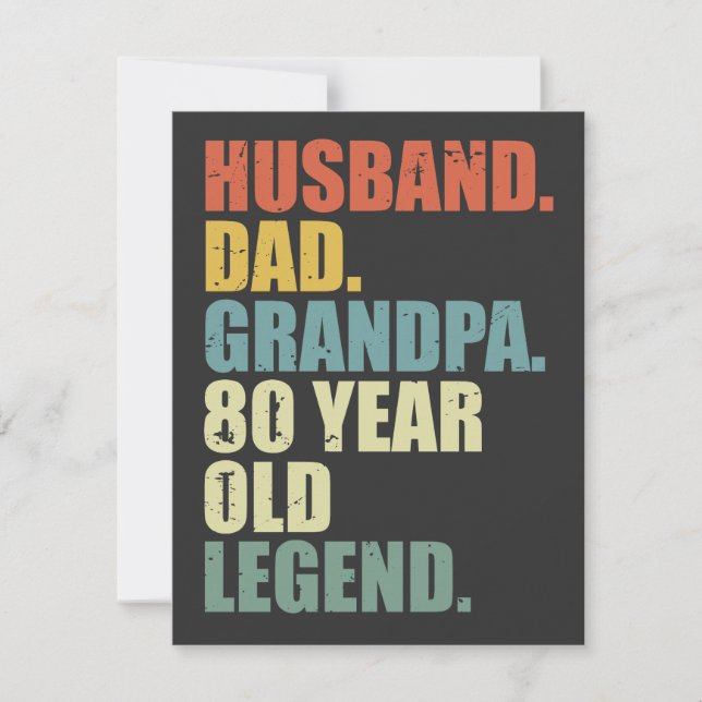 Make man Pappa Farfar 80 Årig Legend 80 årsdag Kort (Framsida)