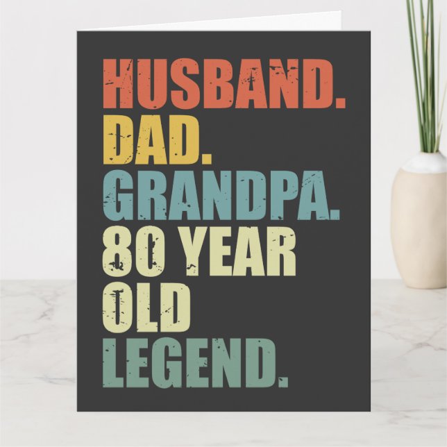Make man Pappa Farfar 80 Årig Legend 80 årsdag Kort (Framsida)