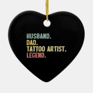 Make Man Pappa Tatoverings Artist Legend Mans Vint Julgransprydnad Keramik