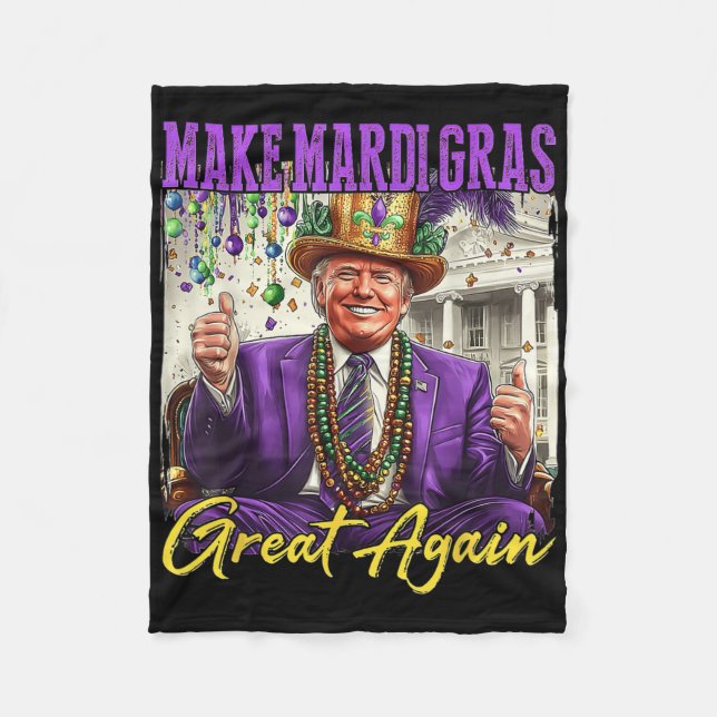 Make Mardi Gras Great Again  Fleecefilt (Framsidan)