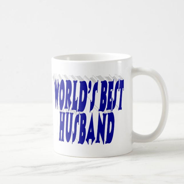 Make med blå halv text kaffemugg (Höger)