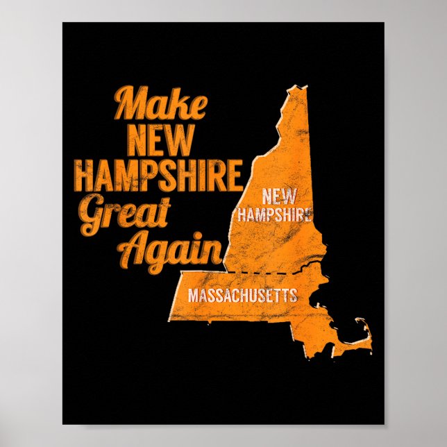 Make New Hampshire Great Again Build A Wall  Poster (Framsidan)