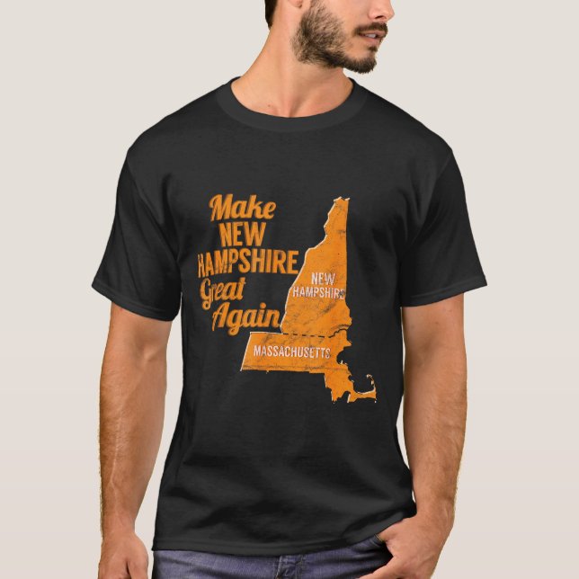 Make New Hampshire Great Again Build A Wall  T Shirt (Framsida)