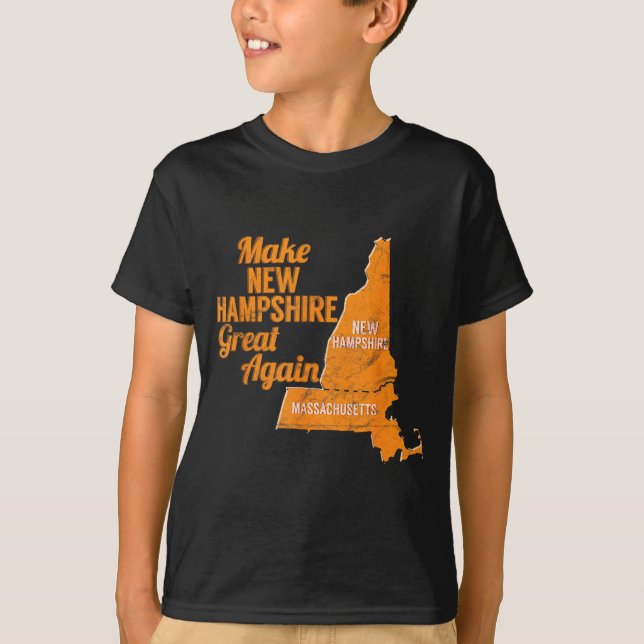 Make New Hampshire Great Again Build A Wall  T Shirt (Framsida)