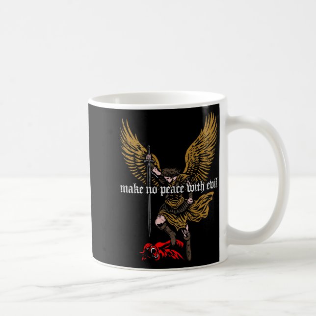 Make No Peace With Evil Archangel Michael Design ( Kaffemugg (Höger)