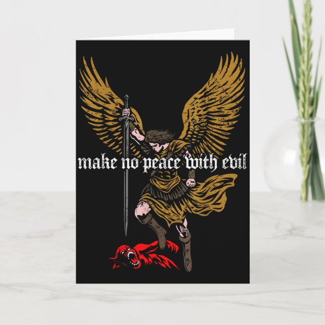 Make No Peace With Evil Archangel Michael Design  Kort (Framsida)