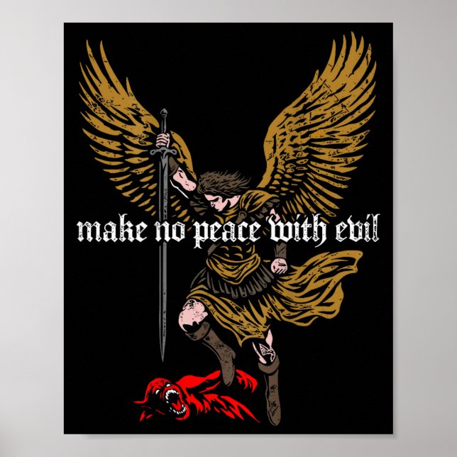 Make No Peace With Evil Archangel Michael Design ( Poster (Framsidan)