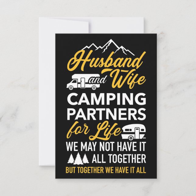 Make och fru campingpartners tack kort (Framsida)