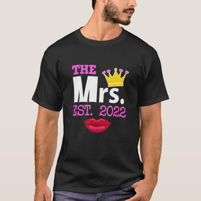Make och fruar som matchar Bröllop, Est 2 T Shirt (Framsida)