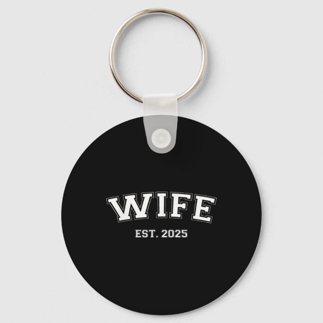 Make och frun Est 2025 Ny gifta Honeymoon W Nyckelring (Framsida)